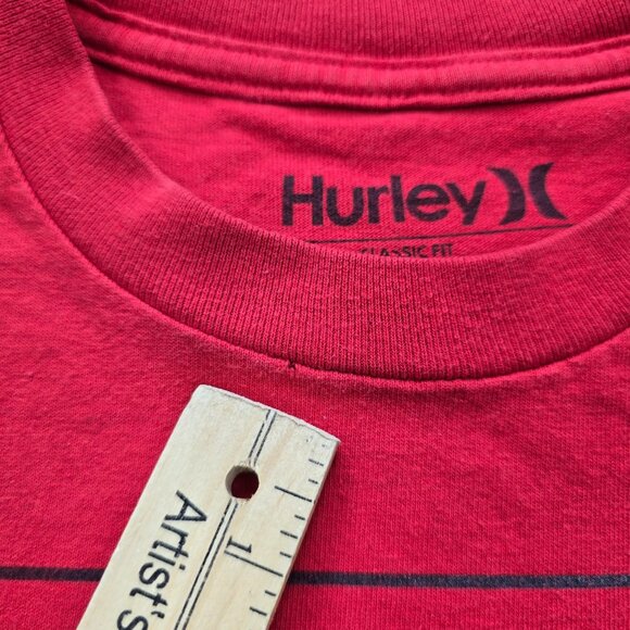 Hurley Tshirt Mens Medium Red Short Sleeve Classic Fit Outdoor Skater Surfer - Picture 3 of 7